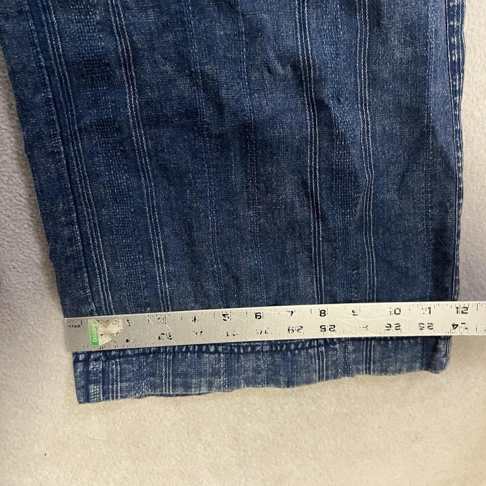 Pilcro Anthropologie Wide Leg Jumpsuit Women's Size Large Blue Linen Blend Denim - Picture 9 of 10